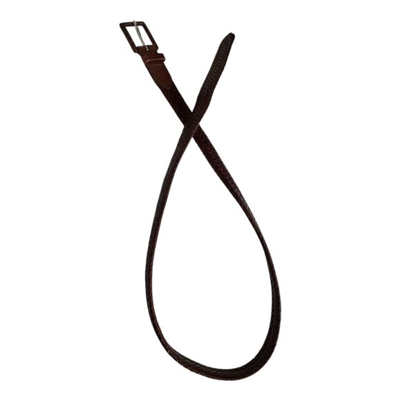 Vintage Early 2000s Talbots Women’s Brown Braided Leather Belt – Size S – Genuin - Picture 3 of 6